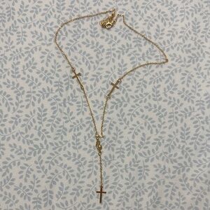 Gold Cross Layered Necklace - Women Jewelry
